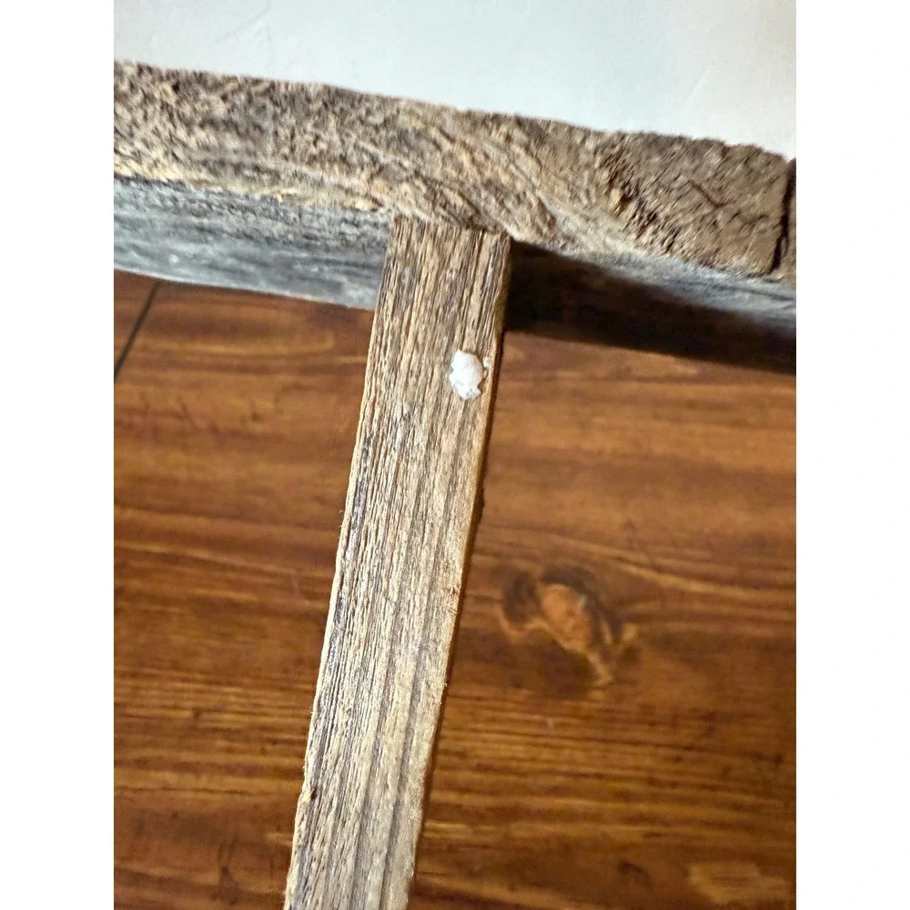 Rustic Primitive Wood Mini Ladder Shelf Farmhouse Style 18 Inch Gray